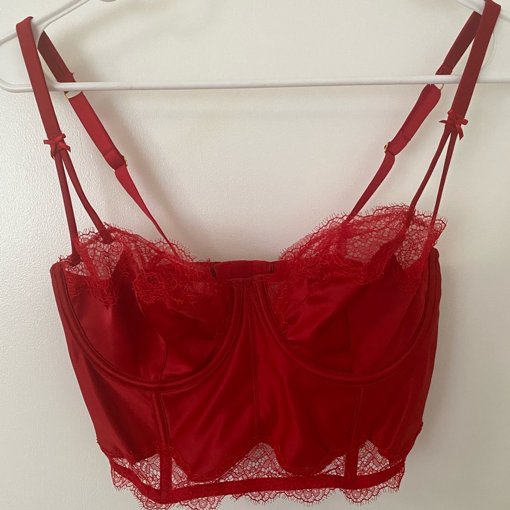 Silk and lace bra top